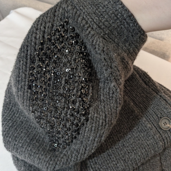 Brunello Cucinelli Long Button-Up Cardigan With Sequins In The Shoulders Size M - Picture 5 of 10